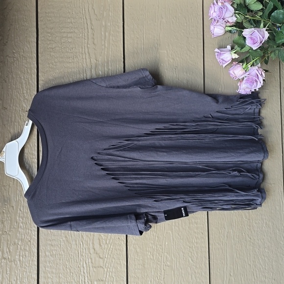 Torrid The Doors Fringe Back Relaxed Fit Tee Vintage Black Gray 2x 18/20 New - Picture 10 of 11